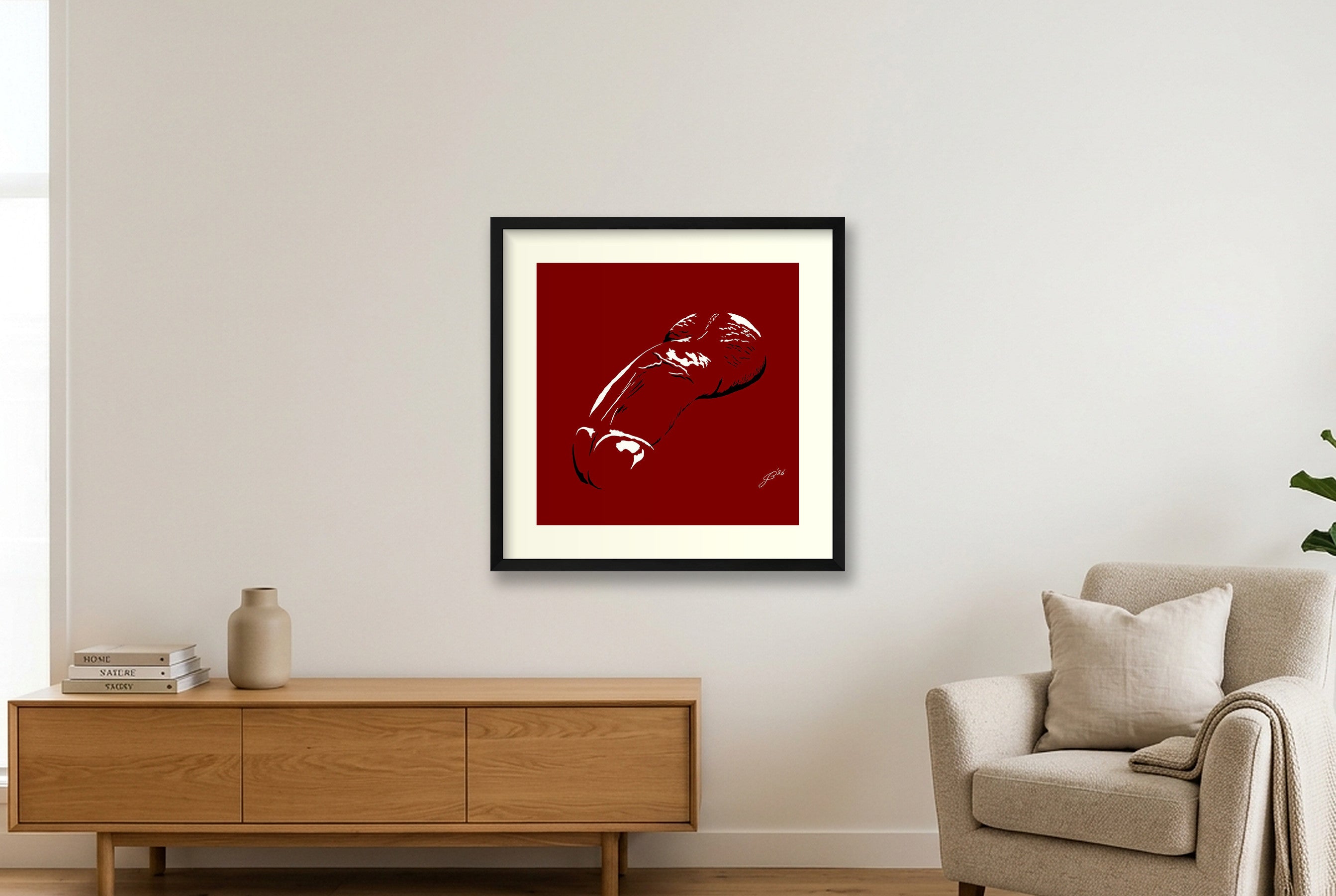 Yorik’s Dick Pic — 50×50cm, 20×20" Black Frame