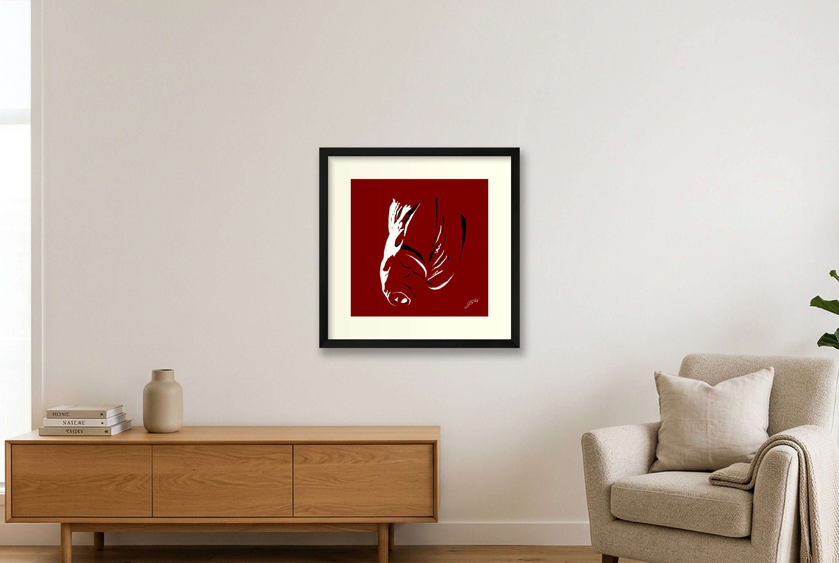 Nico’s Dick Pic — 40×40cm, 16×16" Black Frame