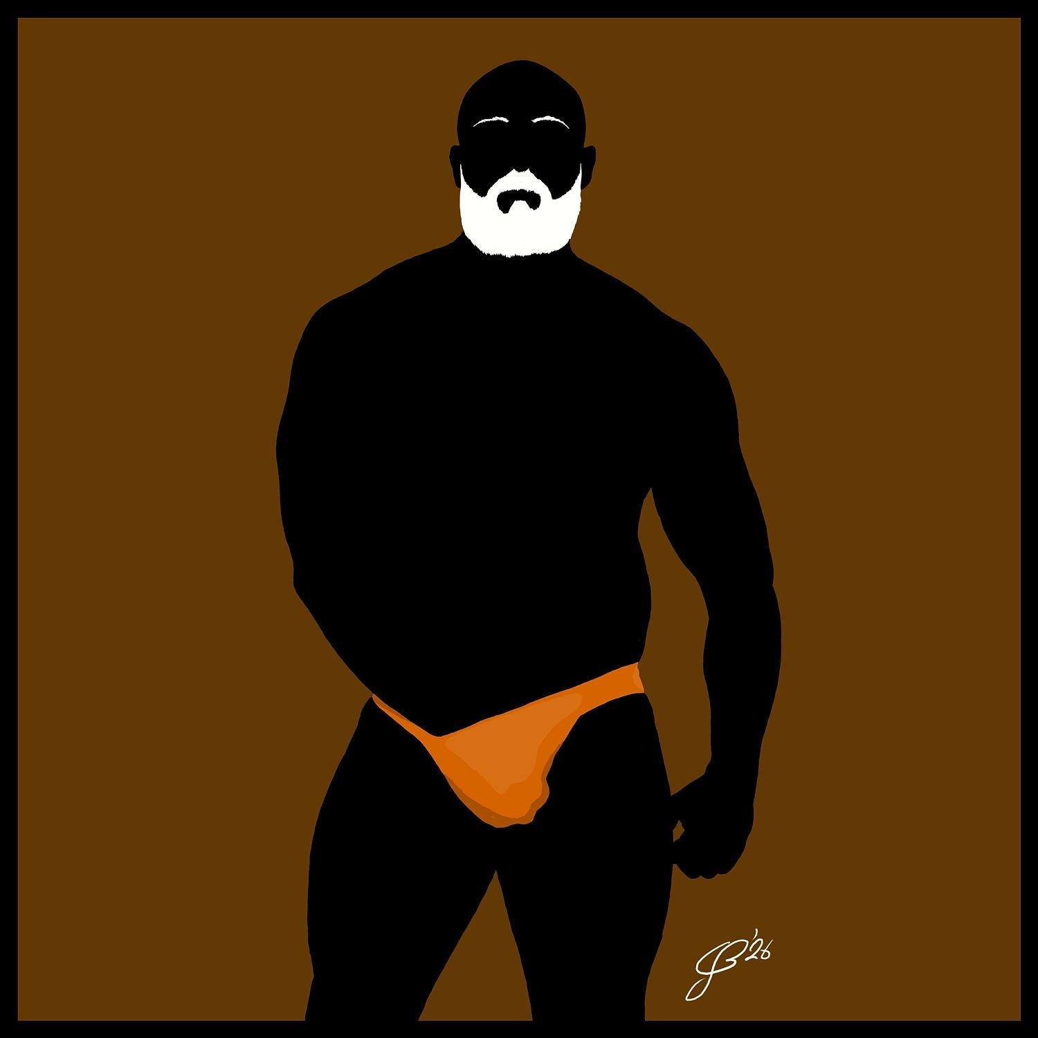 Rex - Bear flag colours Art - Brown