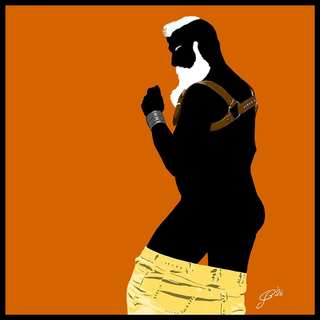Bruce - Bear flag colours Art - Orange