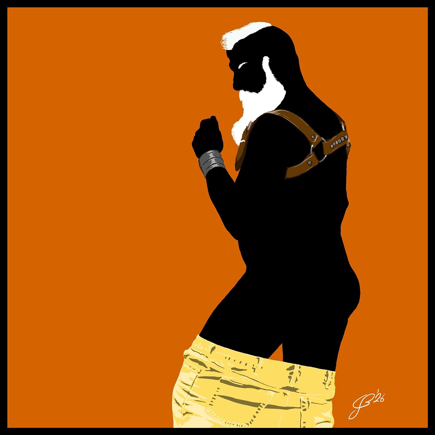 Bruce - Bear flag colours Art - Orange