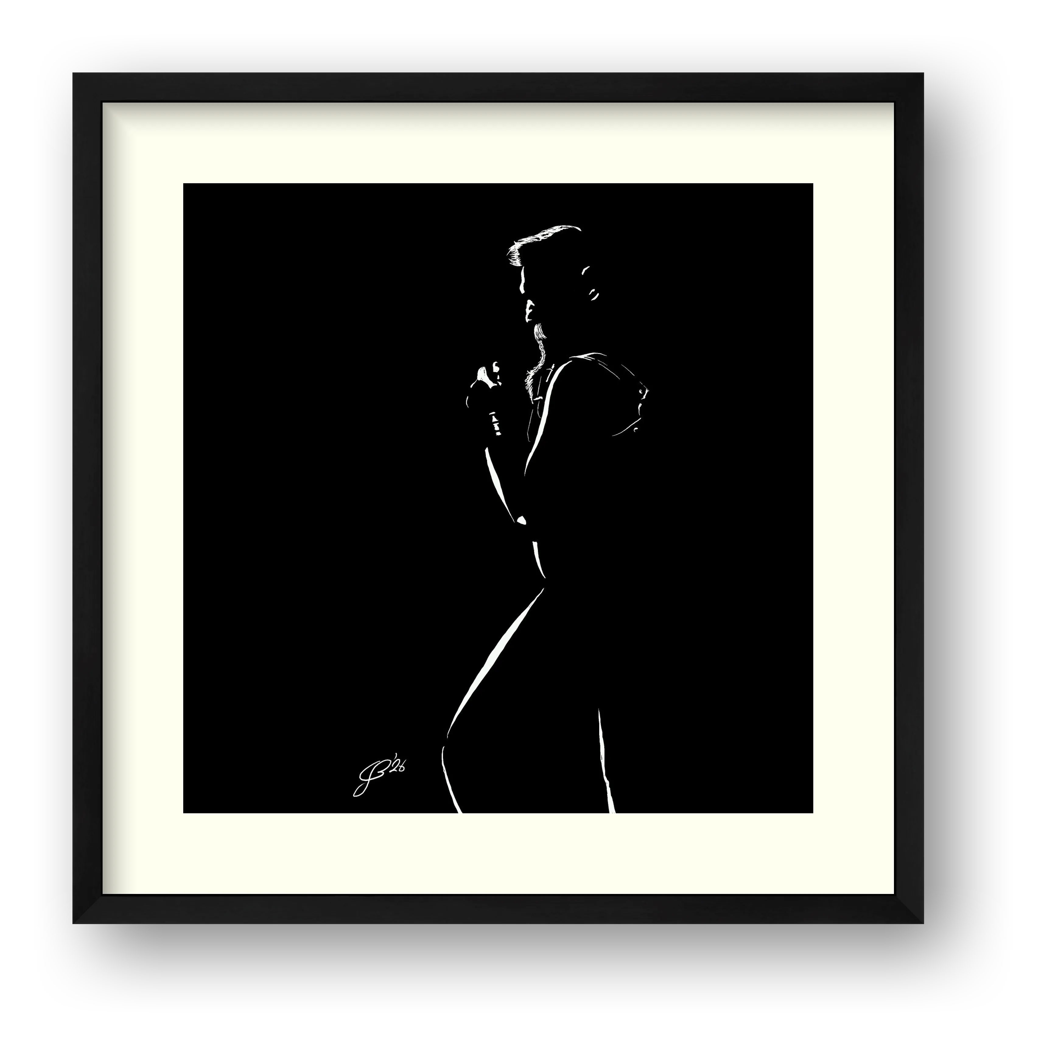 Leather Louis “Negative space Bear” — framed