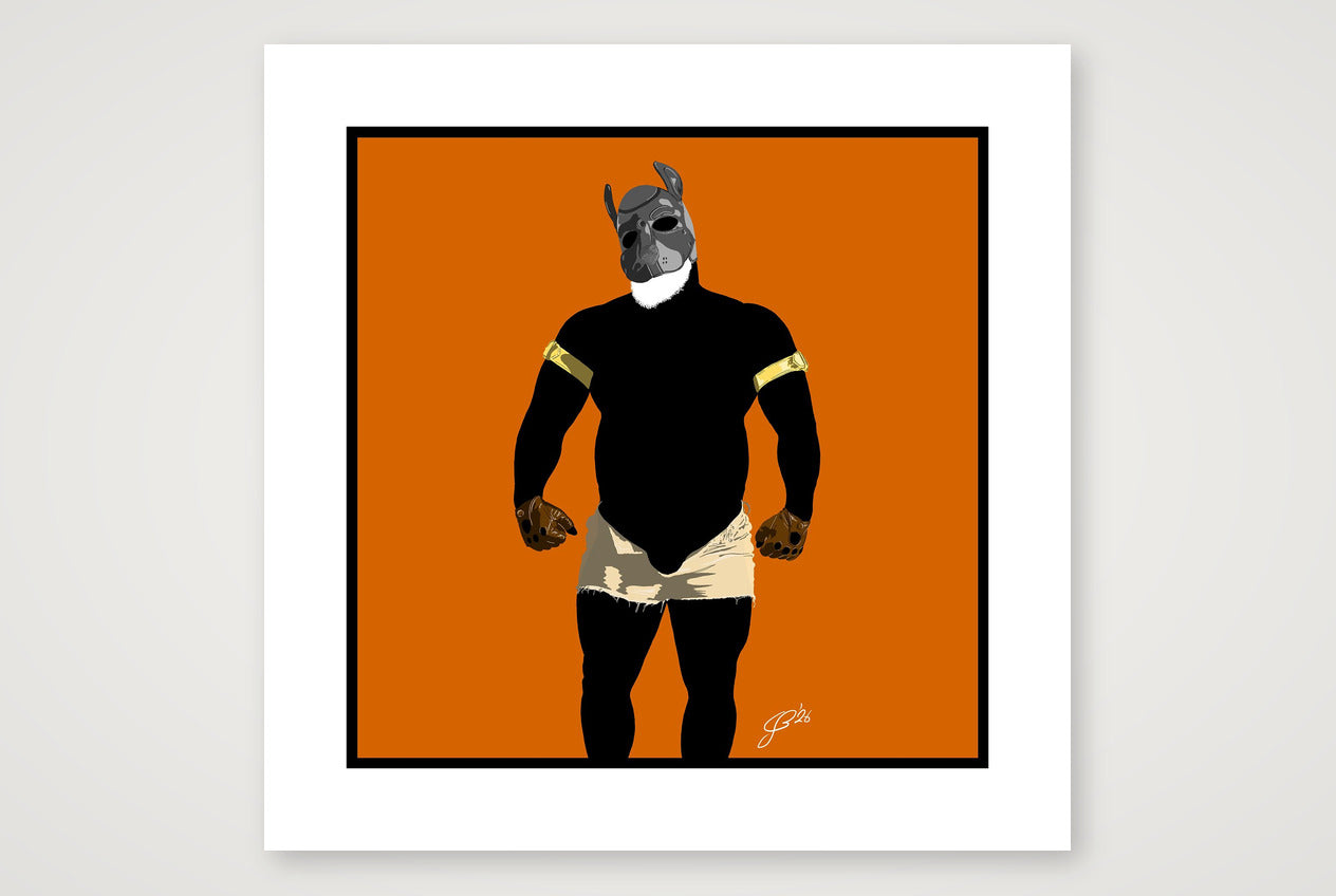 Buck - Bear flag colours Art - Orange — 50×50cm, 20×20" Print only