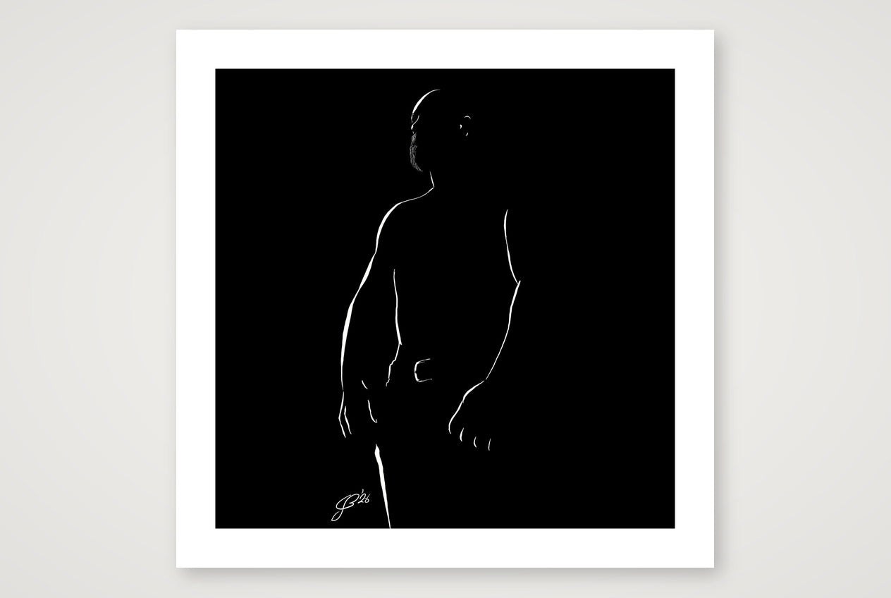 Beefy Bernie “Negative space Bear” — 70×70cm, 28×28" Print only
