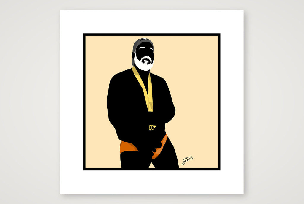 Raul - Bear flag colours Art - Cream — 30×30cm, 12×12" Print only
