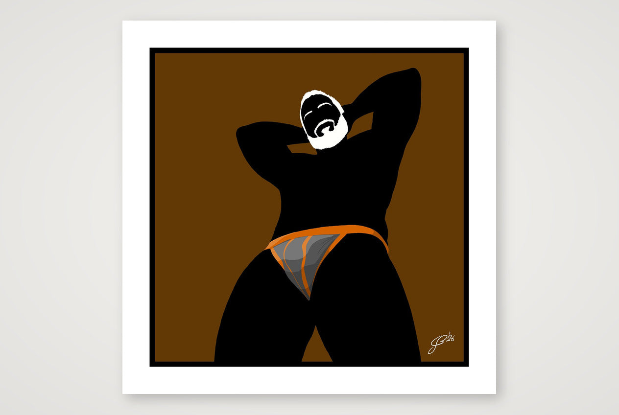 Frank - Bear flag colours Art - Brown — 70×70cm, 28×28" Print only