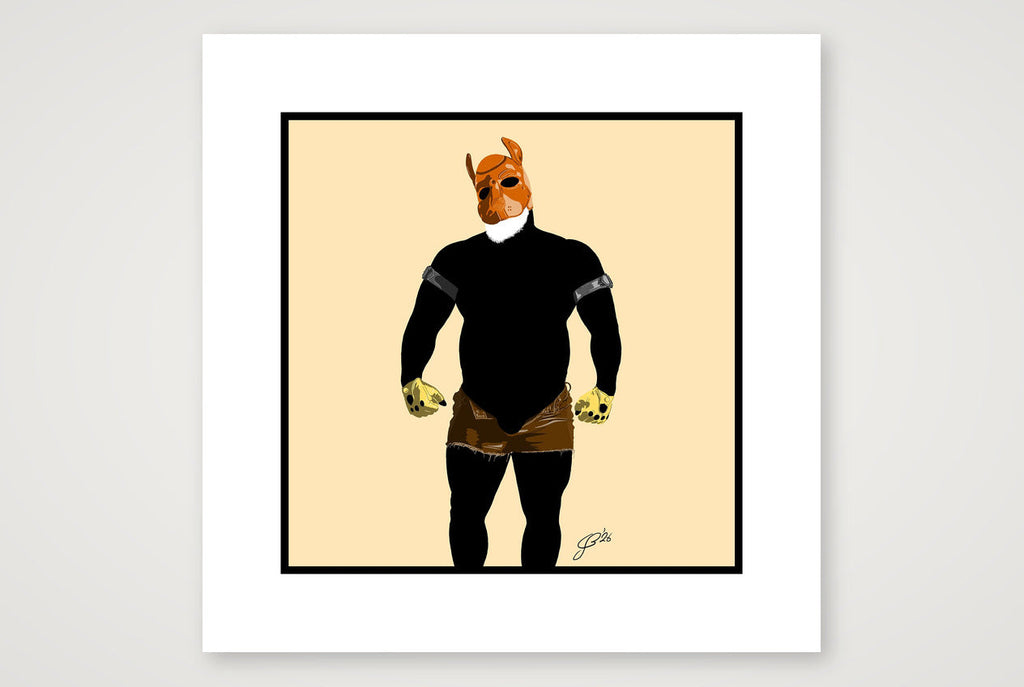 Buck - Bear flag colours Art - Cream — 30×30cm, 12×12" Print only