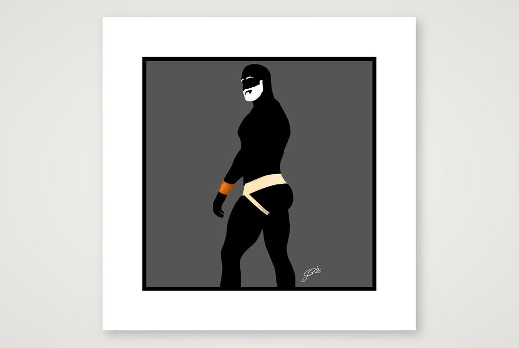 Scott - Bear flag colours Art - Grey — 30×30cm, 12×12" Print only