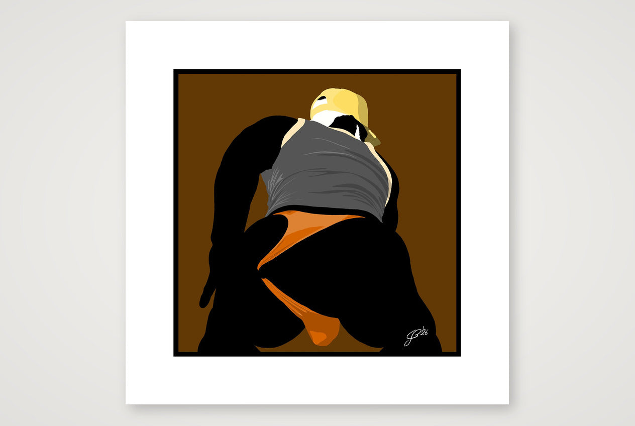 Tom - Bear flag colours Art - Brown — 40×40cm, 16×16" Print only
