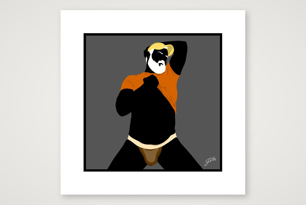 Ben - Bear flag colours Art - Grey — 40×40cm, 16×16" Print only