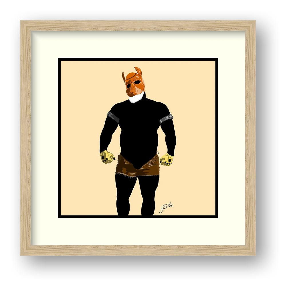 Buck - Bear flag colours Art - Cream — framed