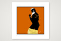 Bruce - Bear flag colours Art - Orange — 30×30cm, 12×12" Print only
