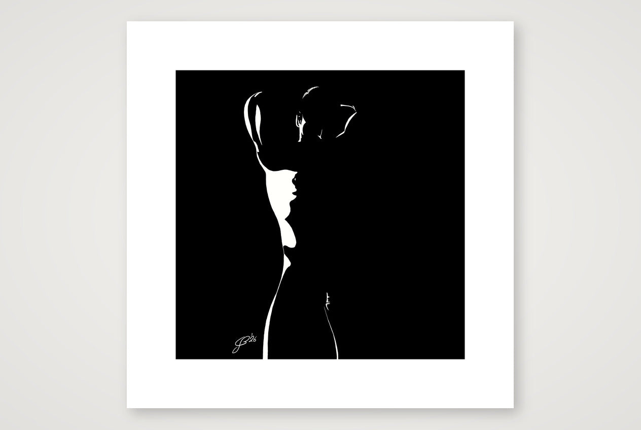 Muscles Mark “Negative space Bear” — 30×30cm, 12×12" Print only