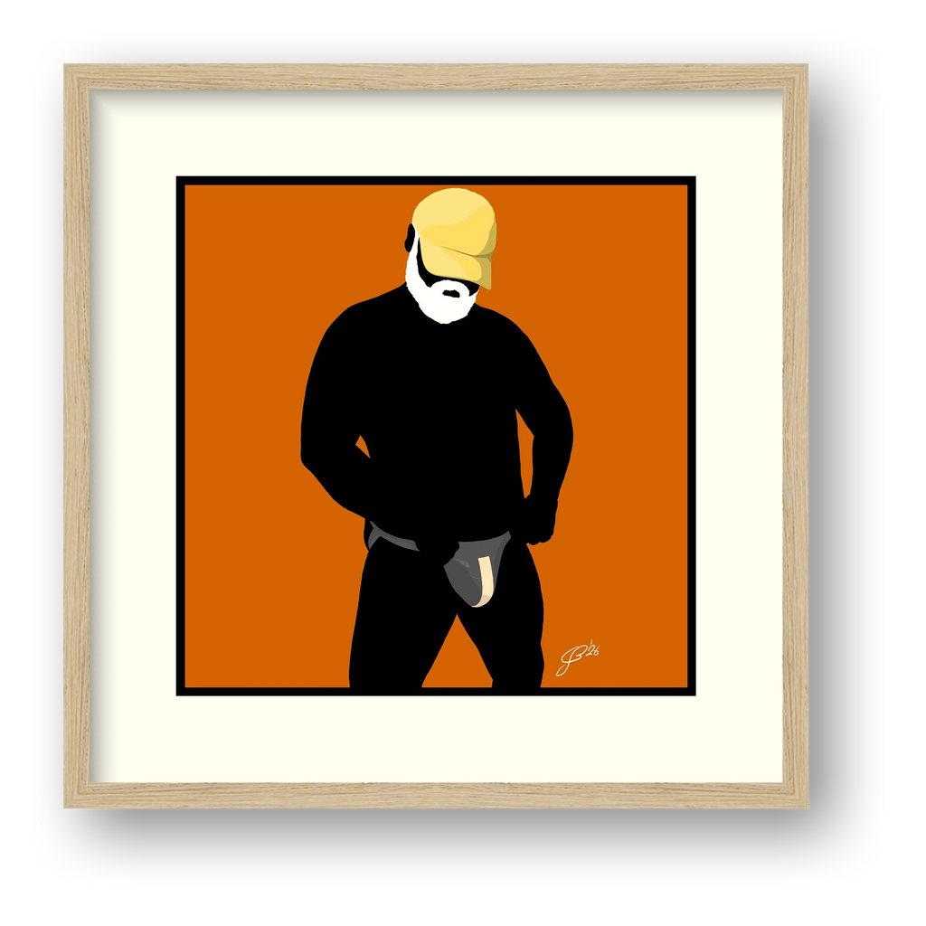 Jim - Bear flag colours Art - Orange — framed