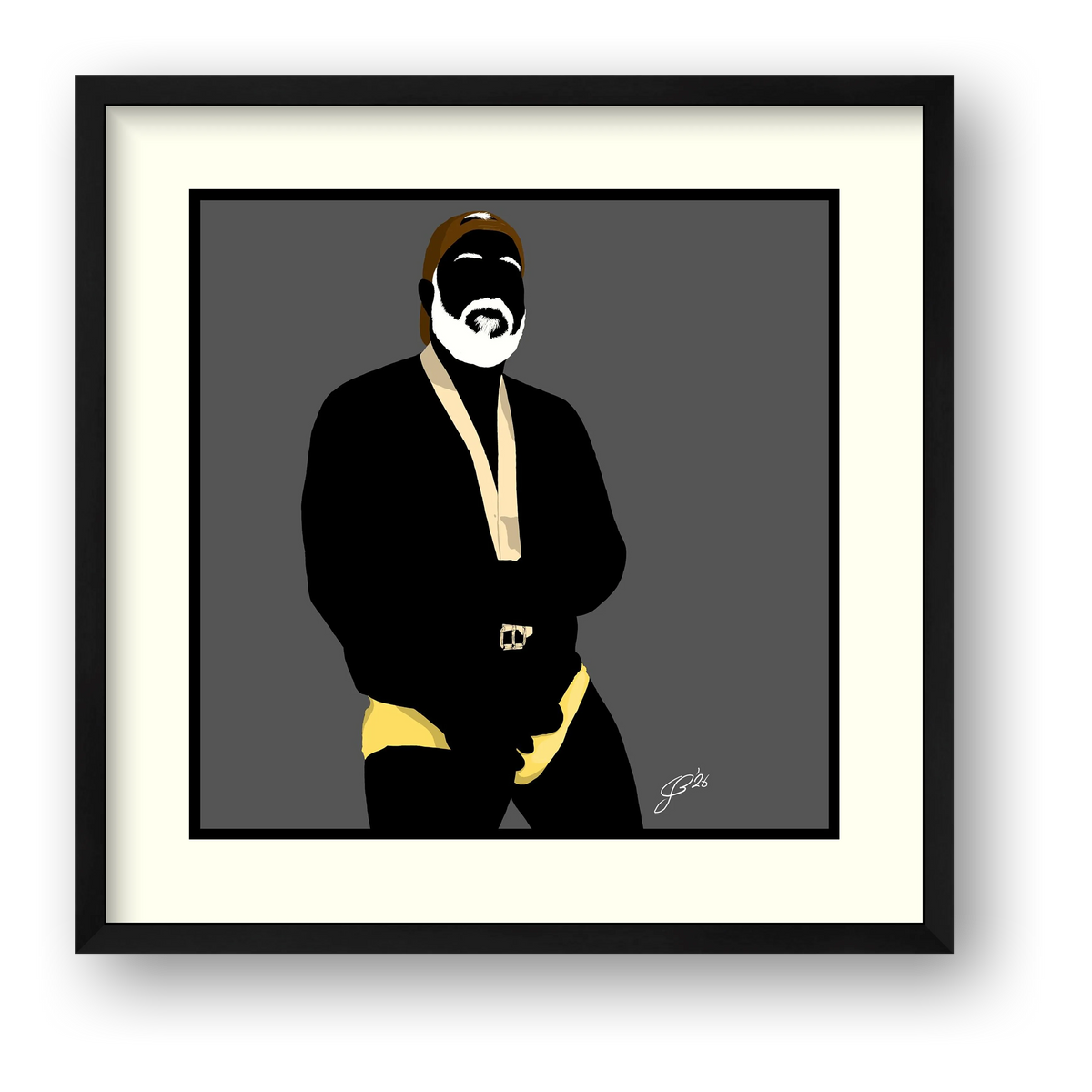 Raul - Bear flag colours Art - Grey — framed