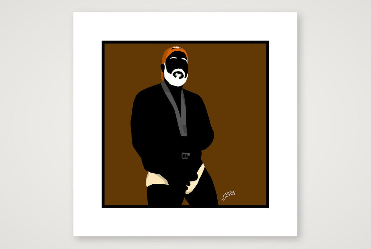 Raul - Bear flag colours Art - Brown — 30×30cm, 12×12" Print only
