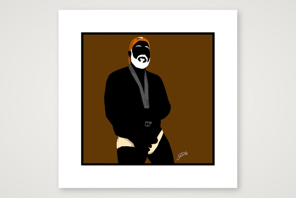 Raul - Bear flag colours Art - Brown — 30×30cm, 12×12" Print only