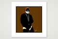 Raul - Bear flag colours Art - Brown — 30×30cm, 12×12" Print only
