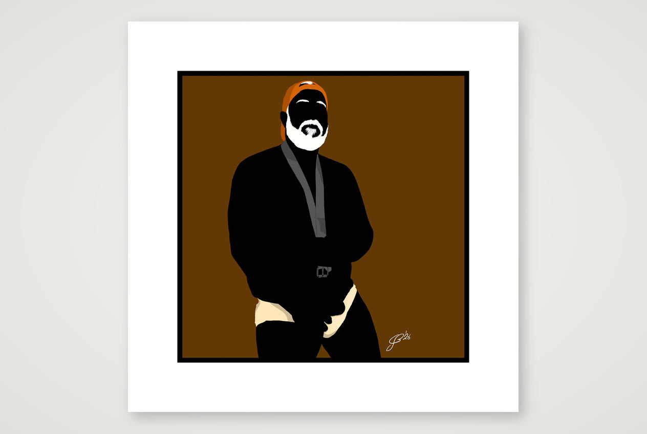 Raul - Bear flag colours Art - Brown — 30×30cm, 12×12" Print only