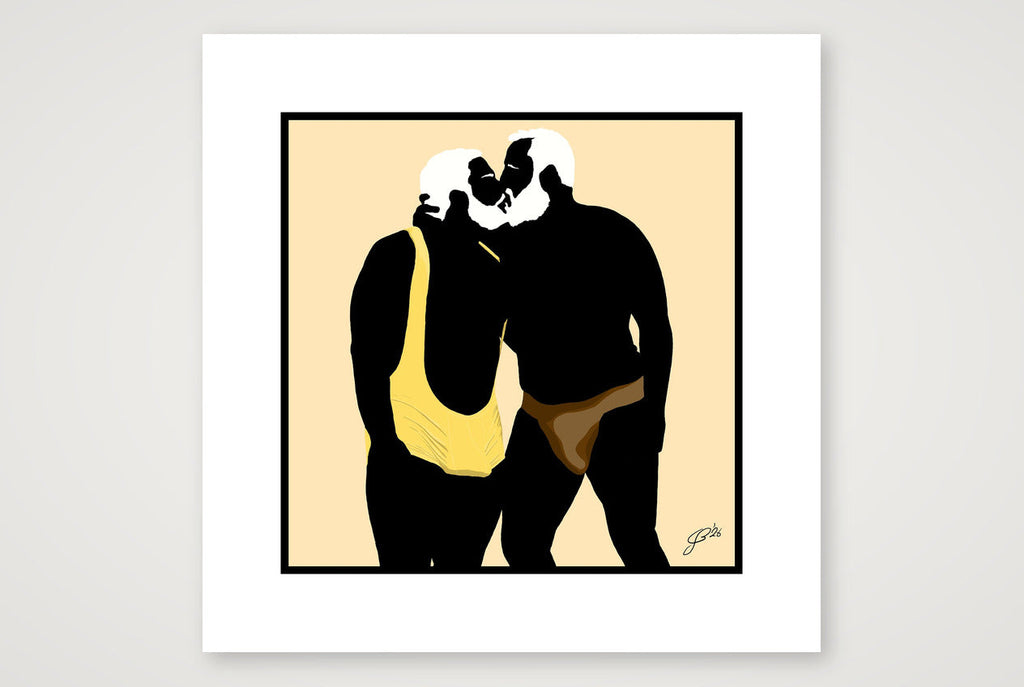 Mark & Steve - Bear flag colours Art - Cream — 30×30cm, 12×12" Print only