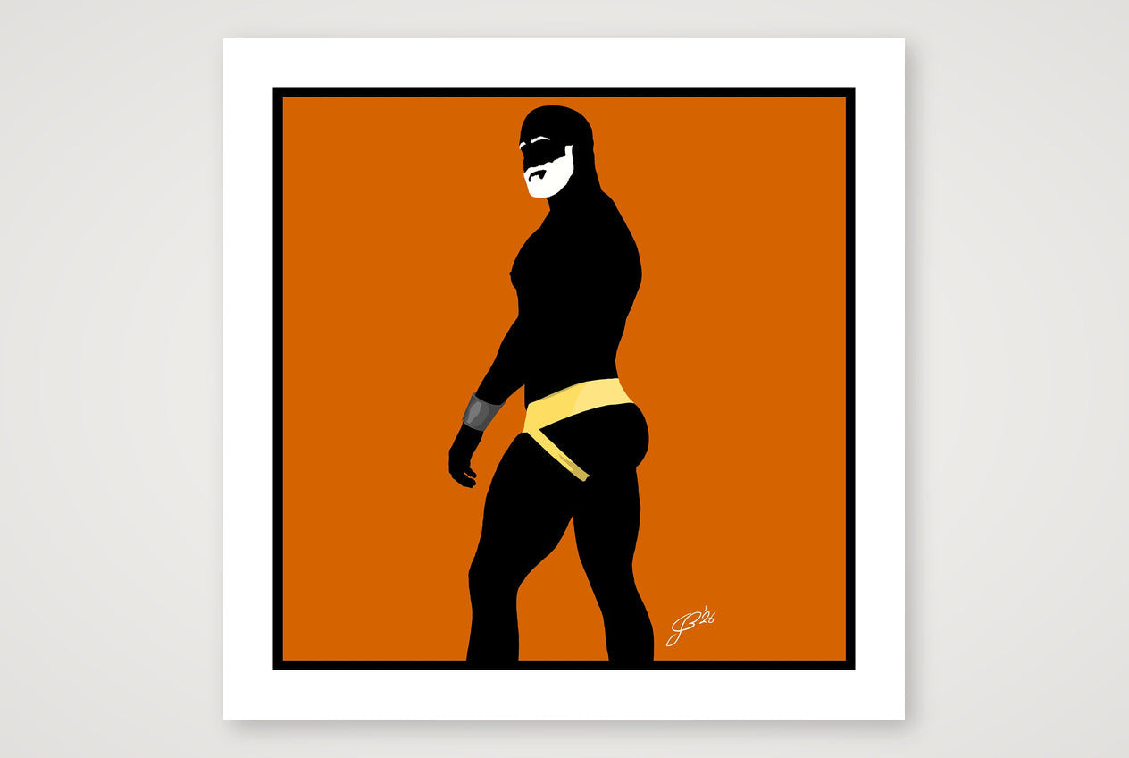 Scott - Bear flag colours Art - Orange — 70×70cm, 28×28" Print only