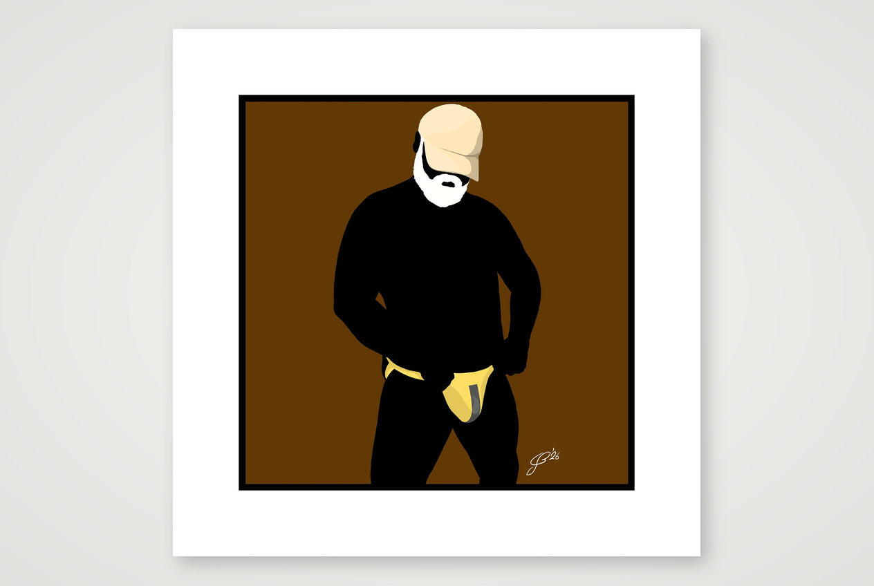 Jim - Bear flag colours Art - Brown — 40×40cm, 16×16" Print only
