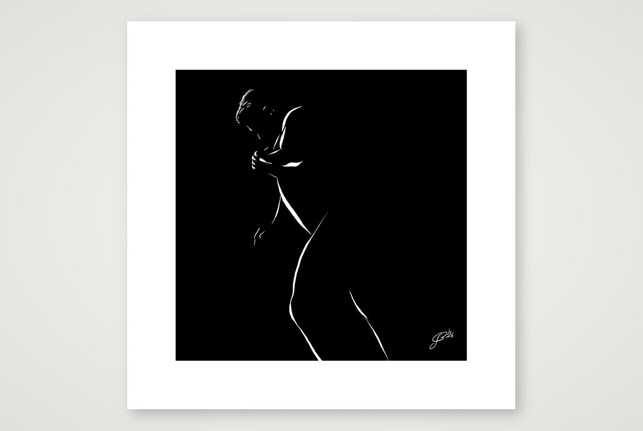 Leaning Len “Negative space Bear” — 40×40cm, 16×16" Print only