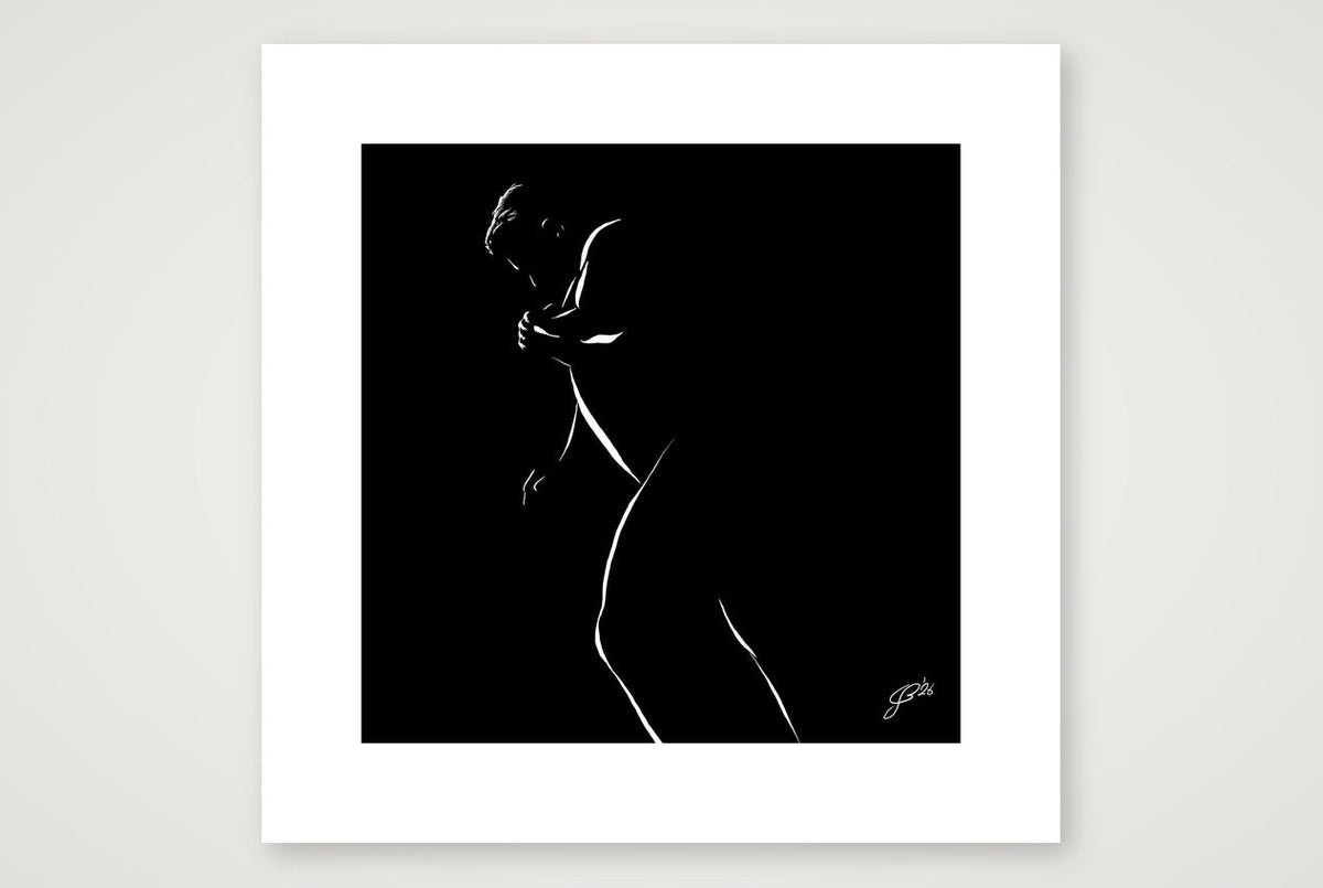 Leaning Len “Negative space Bear” — 40×40cm, 16×16" Print only