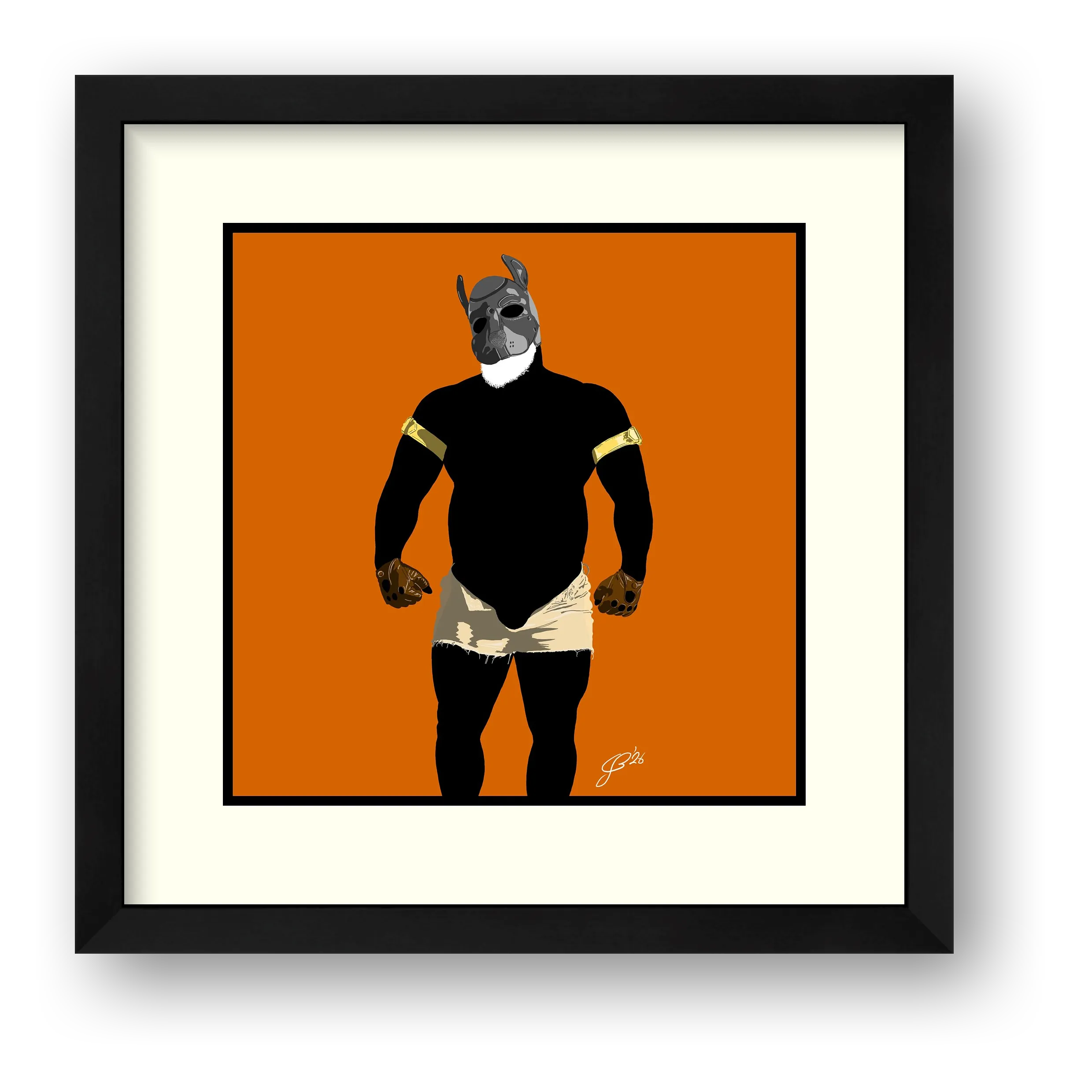 Buck - Bear flag colours Art - Orange — framed