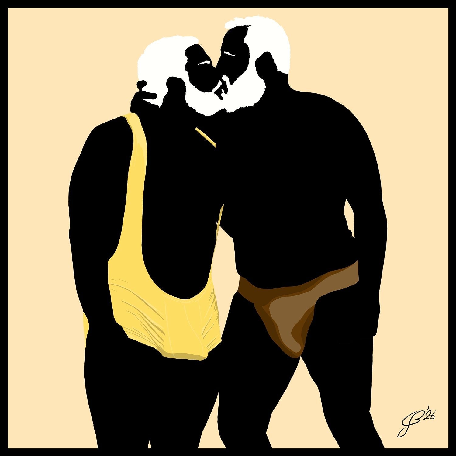 Mark & Steve - Bear flag colours Art - Cream