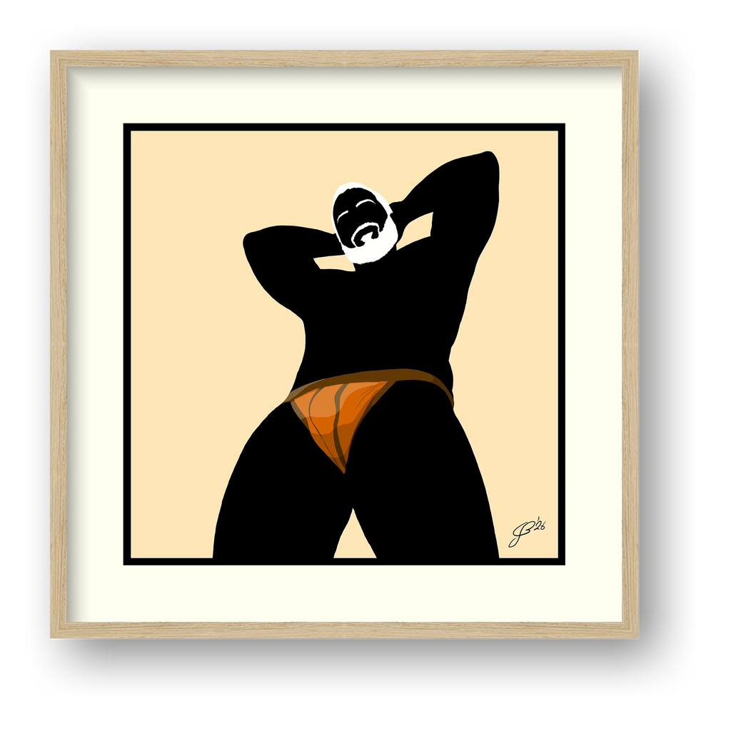 Frank - Bear flag colours Art - Cream — framed