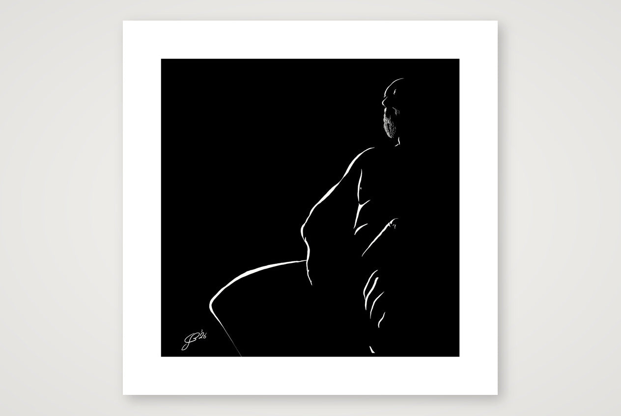 Hung Hugo “Negative space Bear” — 50×50cm, 20×20" Print only