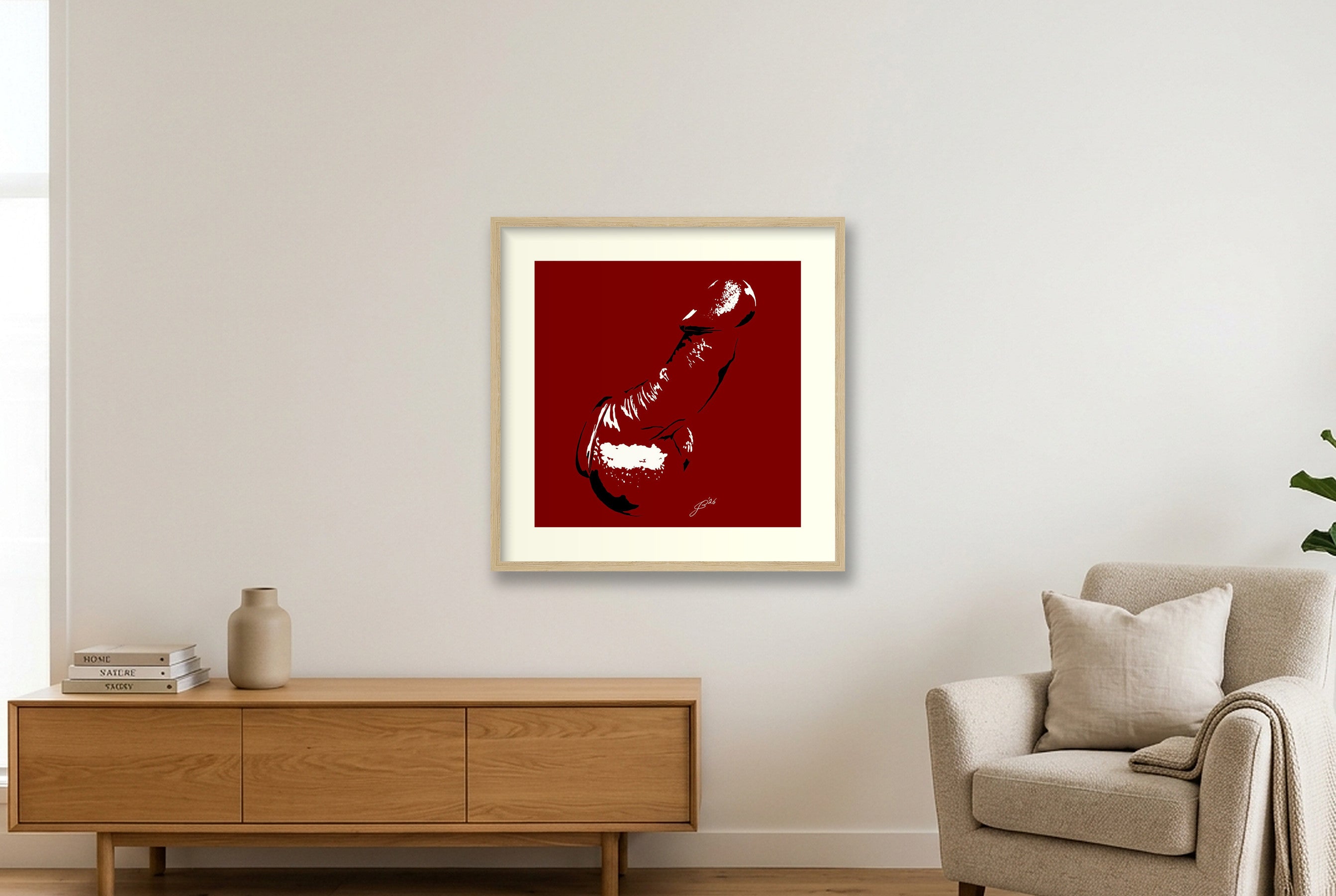Ulrich’s Dick Pic — 50×50cm, 20×20" Oak Frame