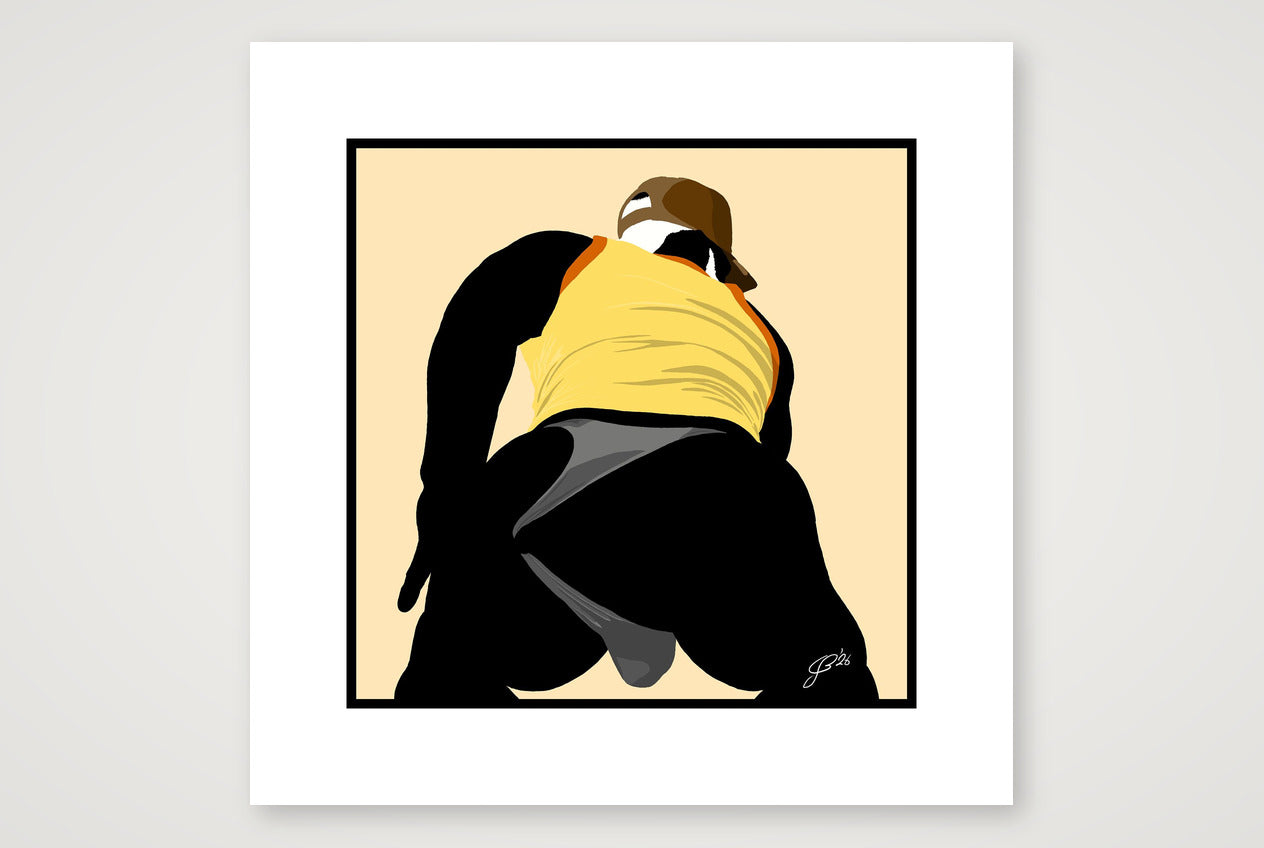 Tom - Bear flag colours Art - Cream — 30×30cm, 12×12" Print only