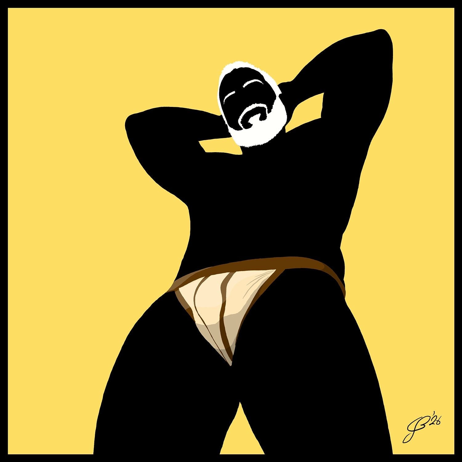 Frank - Bear flag colours Art - Yellow