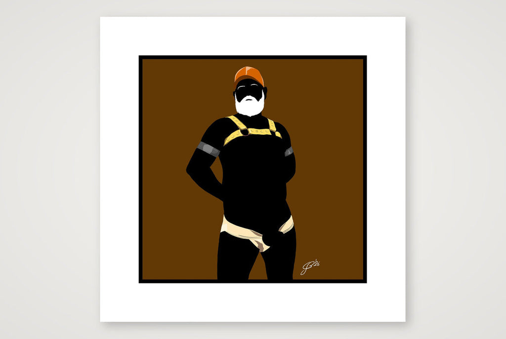 Rob - Bear flag colours Art - Brown — 30×30cm, 12×12" Print only
