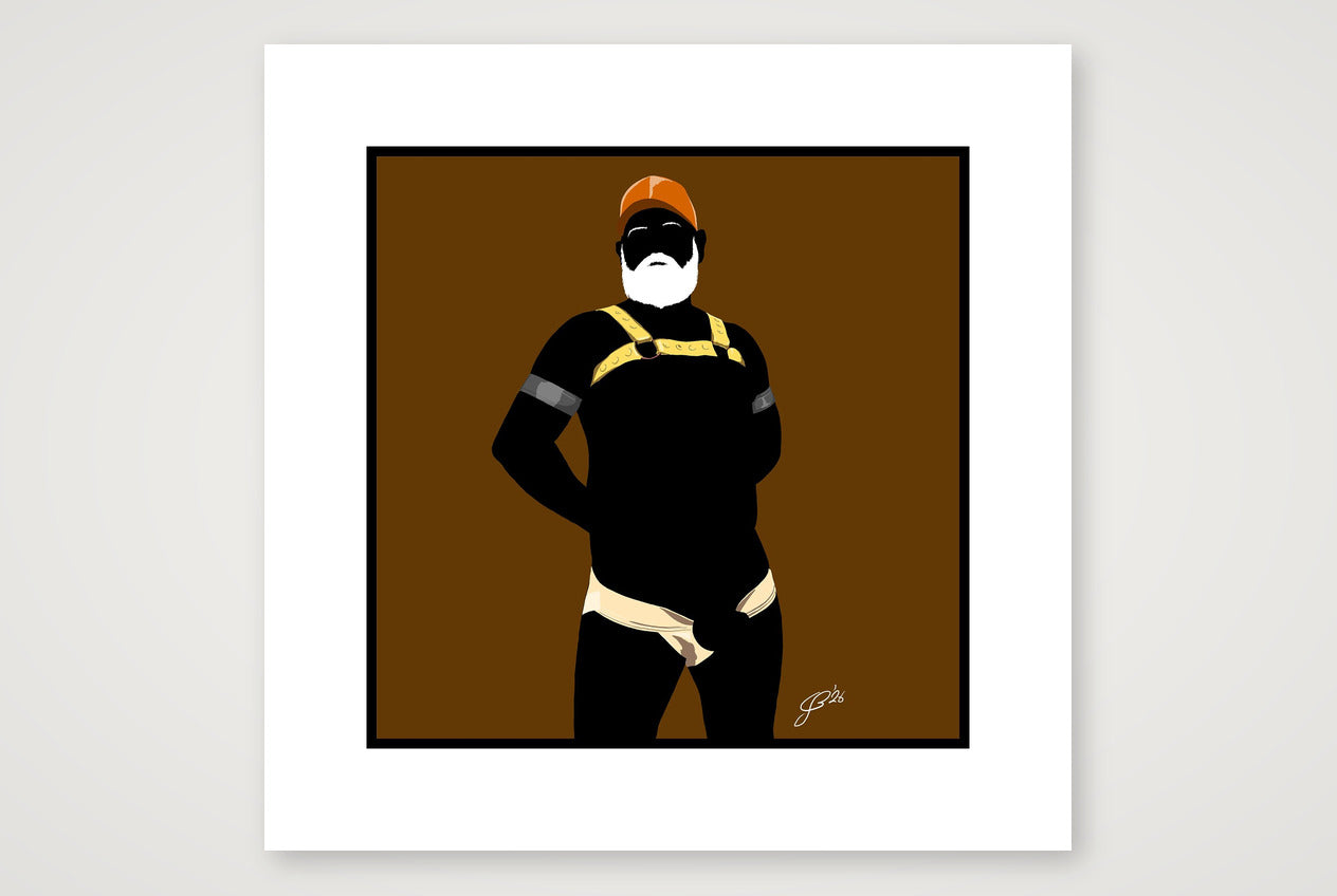 Rob - Bear flag colours Art - Brown — 30×30cm, 12×12" Print only