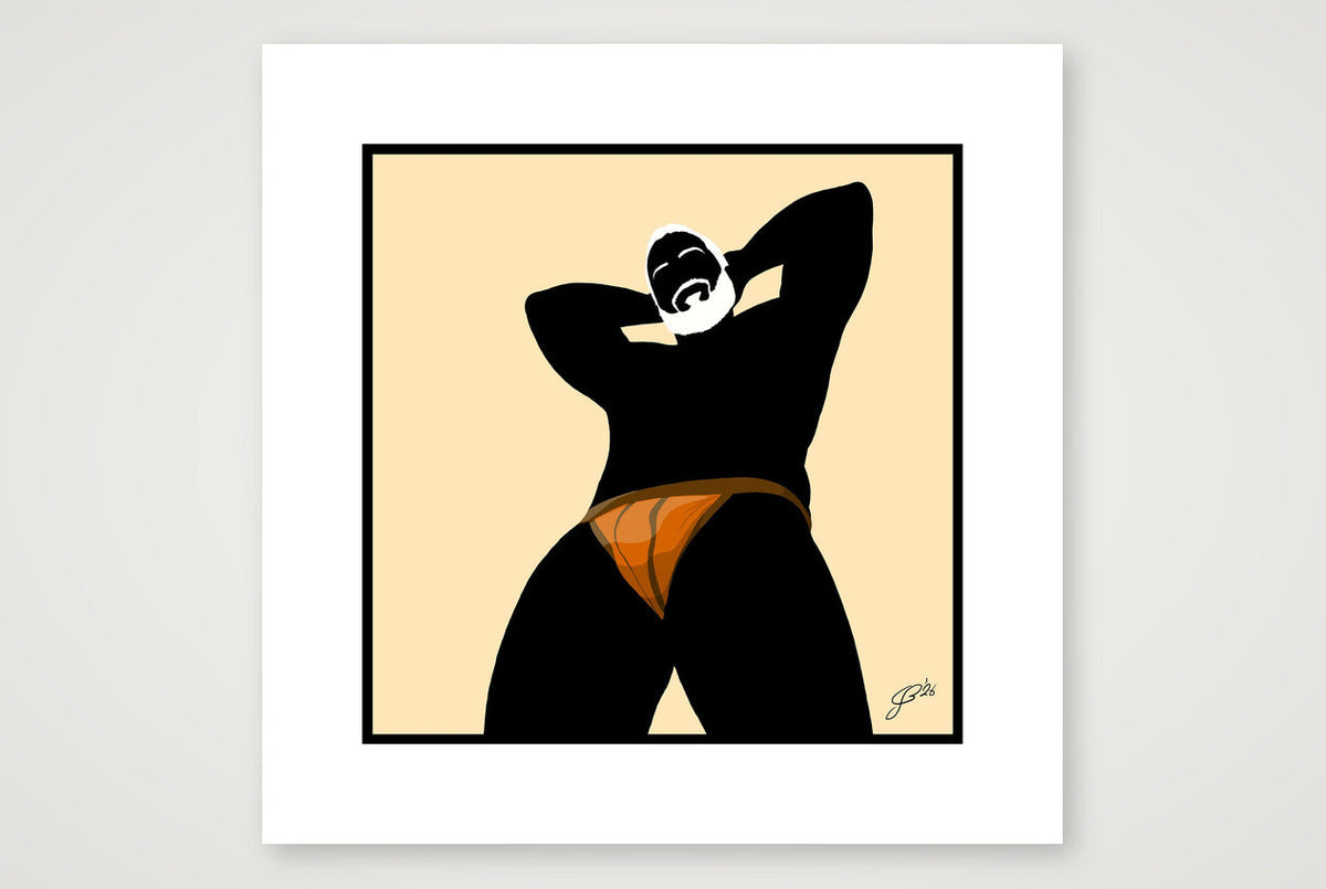 Frank - Bear flag colours Art - Cream — 40×40cm, 16×16" Print only