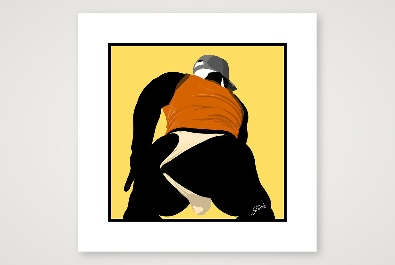 Tom - Bear flag colours Art - Yellow — 40×40cm, 16×16" Print only