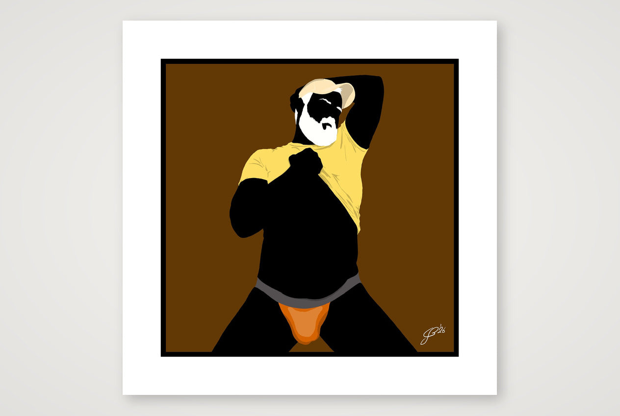 Ben - Bear flag colours Art - Brown — 50×50cm, 20×20" Print only