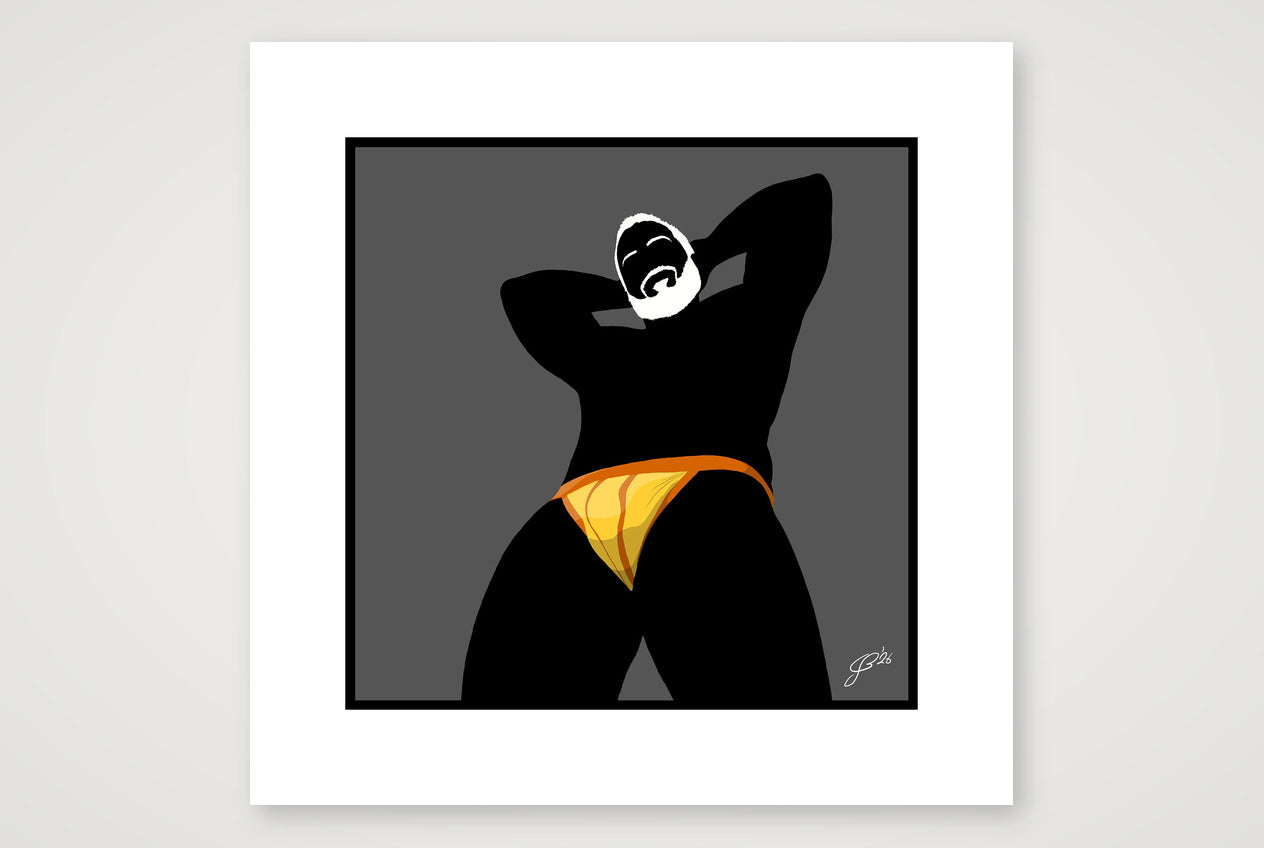 Frank - Bear flag colours Art - Grey — 40×40cm, 16×16" Print only