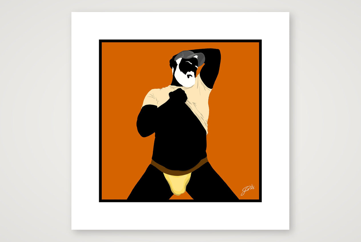 Ben - Bear flag colours Art - Orange — 30×30cm, 12×12" Print only