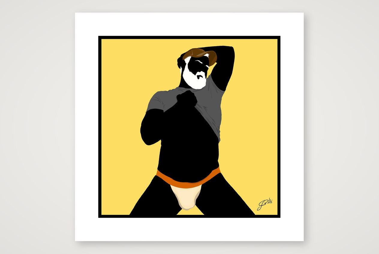 Ben - Bear flag colours Art - Yellow — 50×50cm, 20×20" Print only