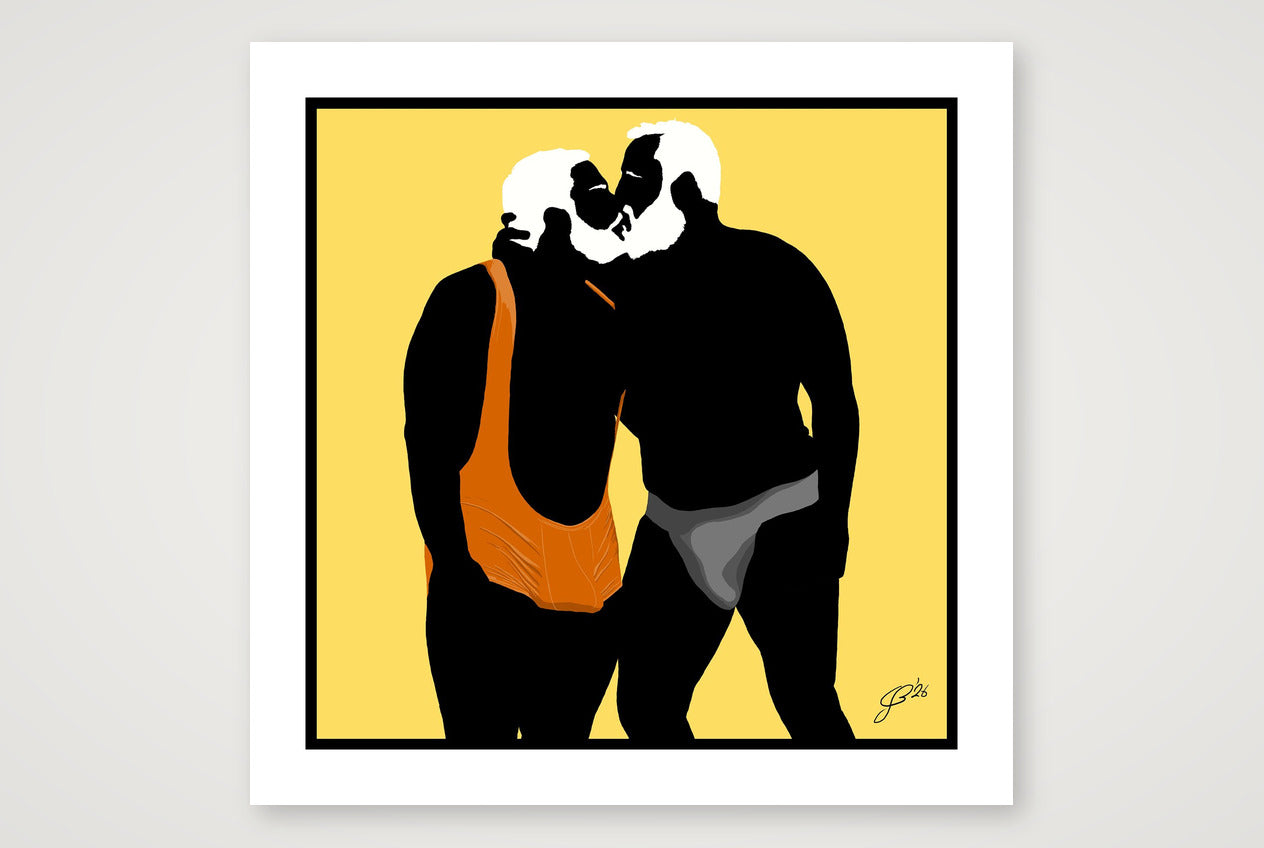 Mark & Steve - Bear flag colours Art - Yellow — 70×70cm, 28×28" Print only