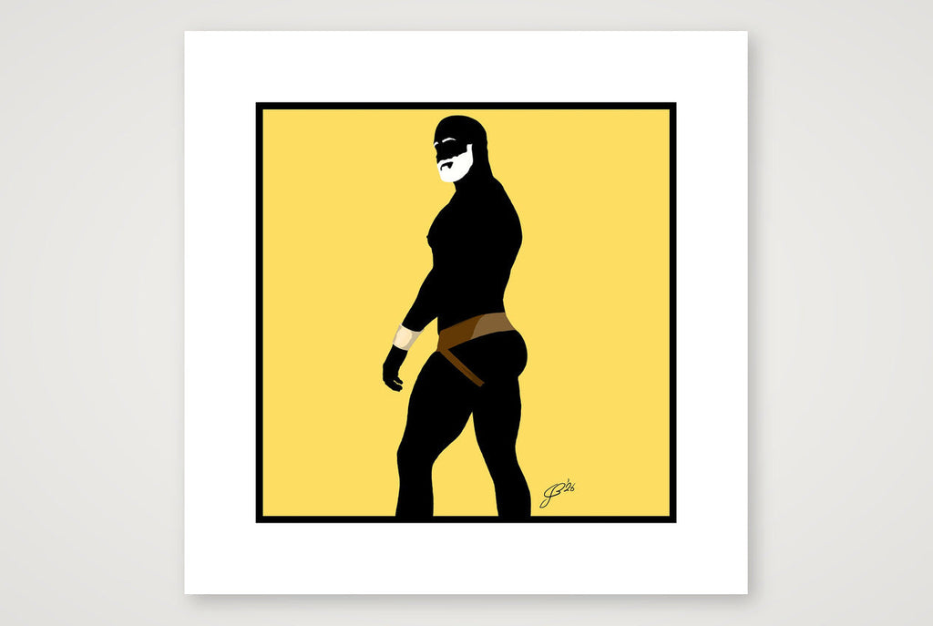 Scott - Bear flag colours Art - Yellow — 30×30cm, 12×12" Print only