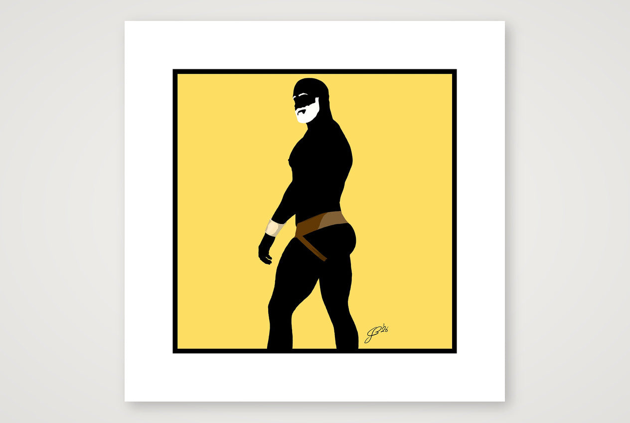 Scott - Bear flag colours Art - Yellow — 30×30cm, 12×12" Print only