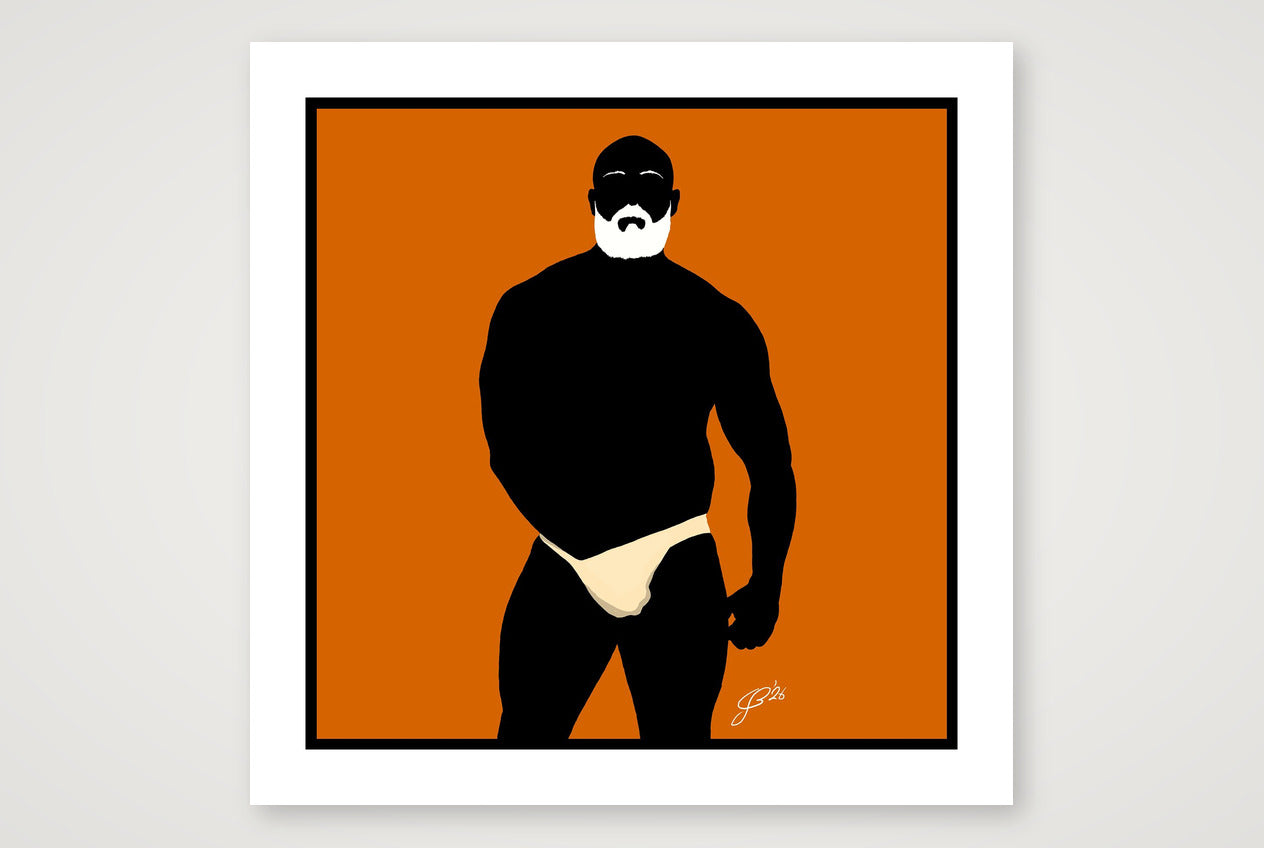 Rex - Bear flag colours Art - Orange — 70×70cm, 28×28" Print only