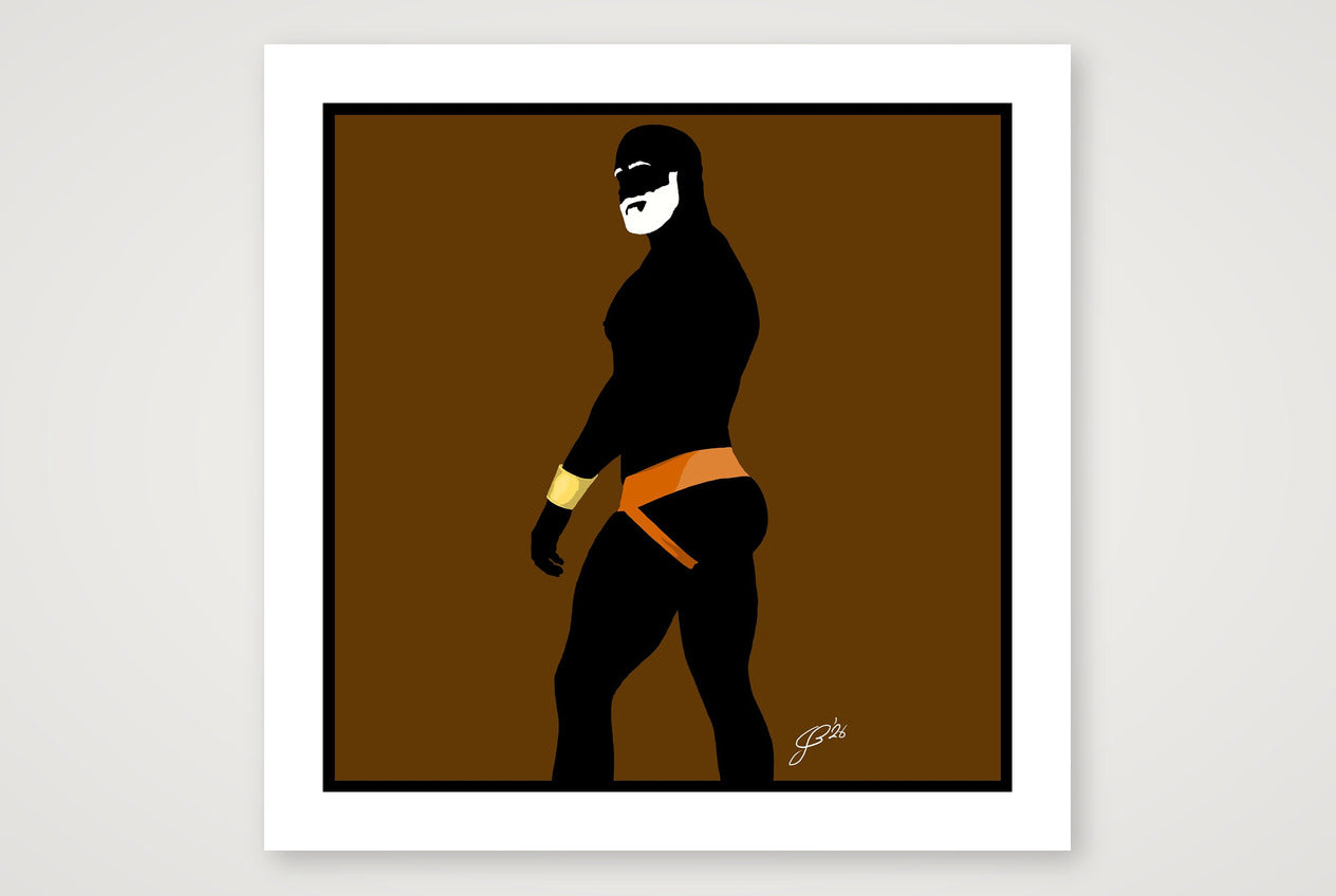Scott - Bear flag colours Art - Brown — 70×70cm, 28×28" Print only