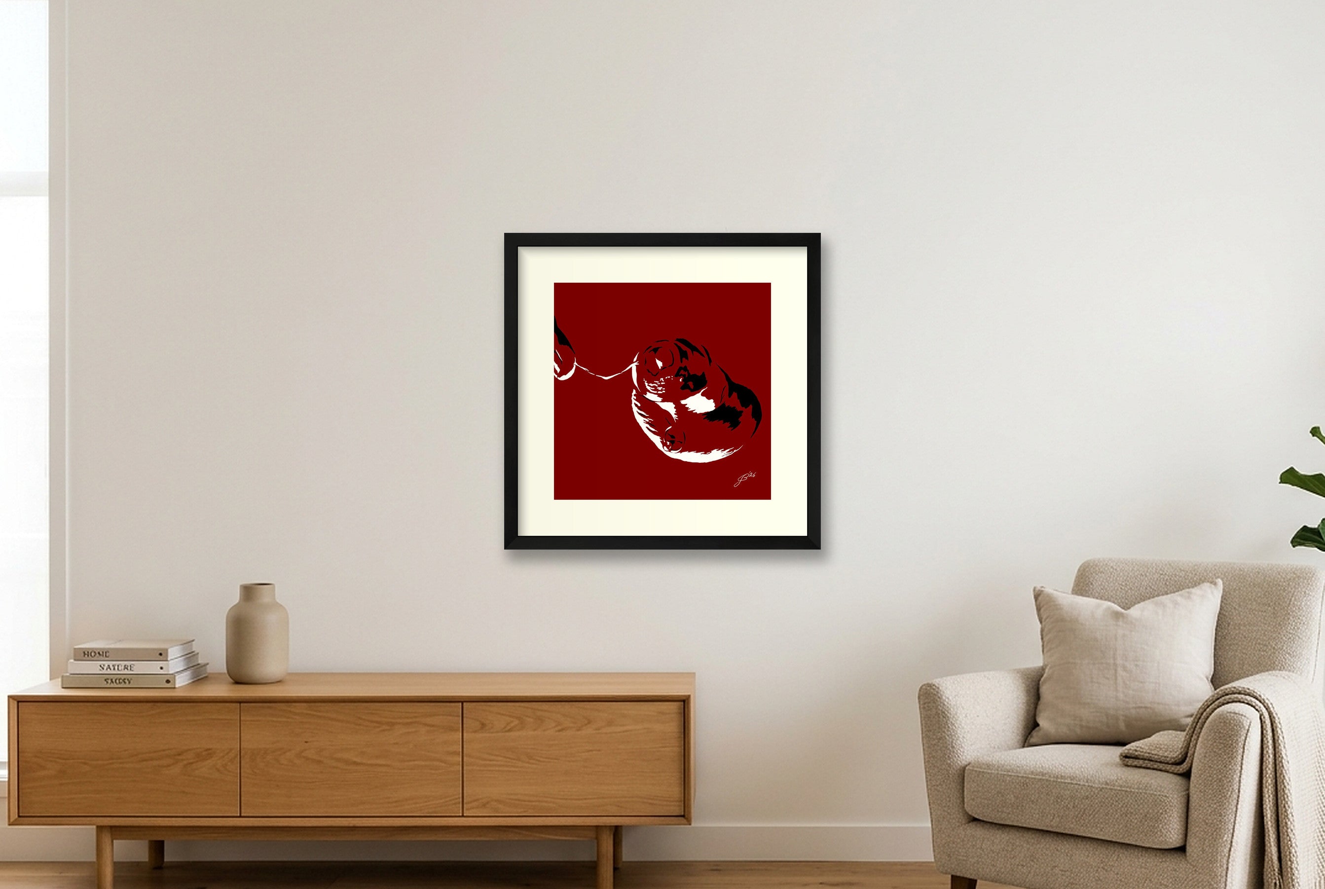 Theo’s Dick Pic — 40×40cm, 16×16" Black Frame
