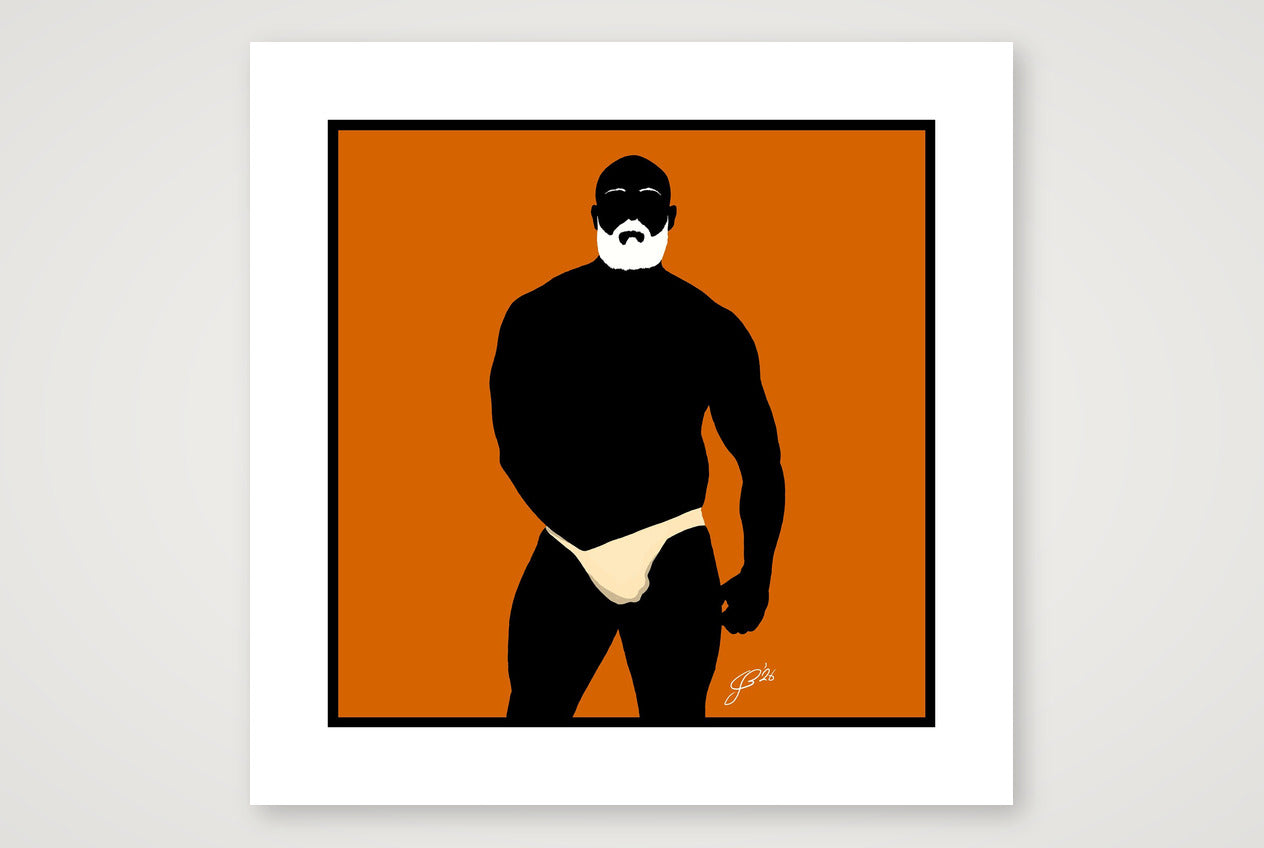 Rex - Bear flag colours Art - Orange — 50×50cm, 20×20" Print only